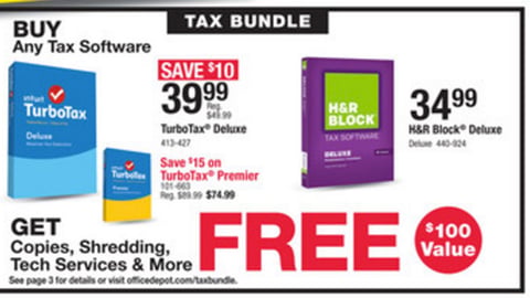 Office Depot ’Tax Bundle’ Feature